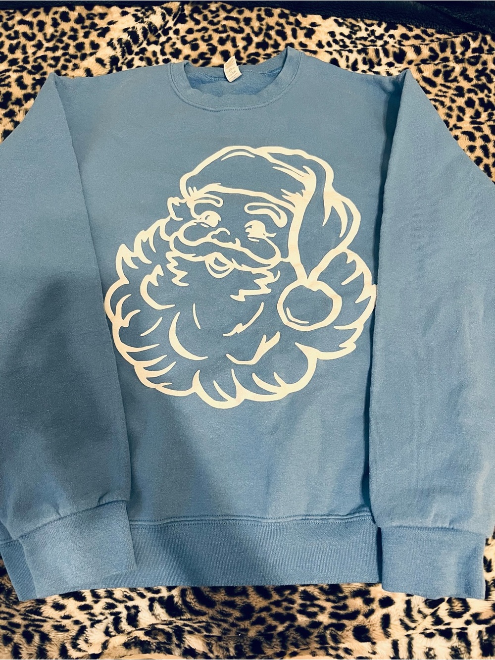 Women's Small Blue Santa Sweatshirt